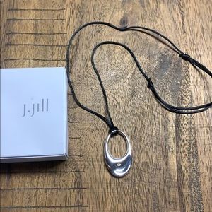 J.Jill silver drop adjustable necklace